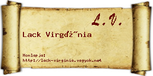 Lack Virgínia névjegykártya